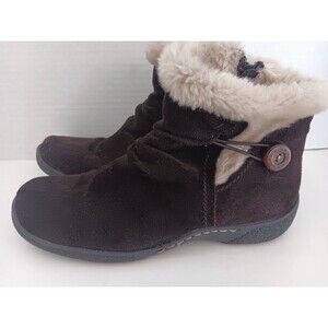 Bass Natasha Brown Suede Booties Women's sz 9M 4704-205 Zippers